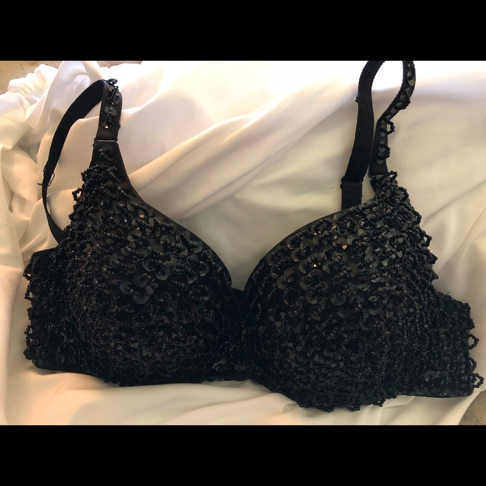 Black sequin bra